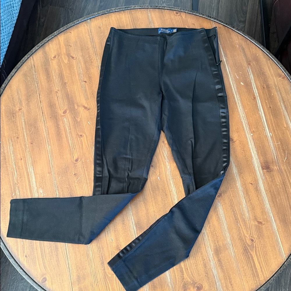 Black Ralph Lauren Side-Stripe Leggings